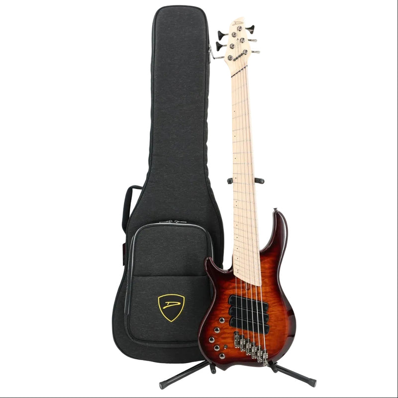 Dingwall Left-Handed Combustion 3X 6-String Multi-Scale Bass - 3-Pickup Quilt Top Vintageburst w/Maple Fretboard