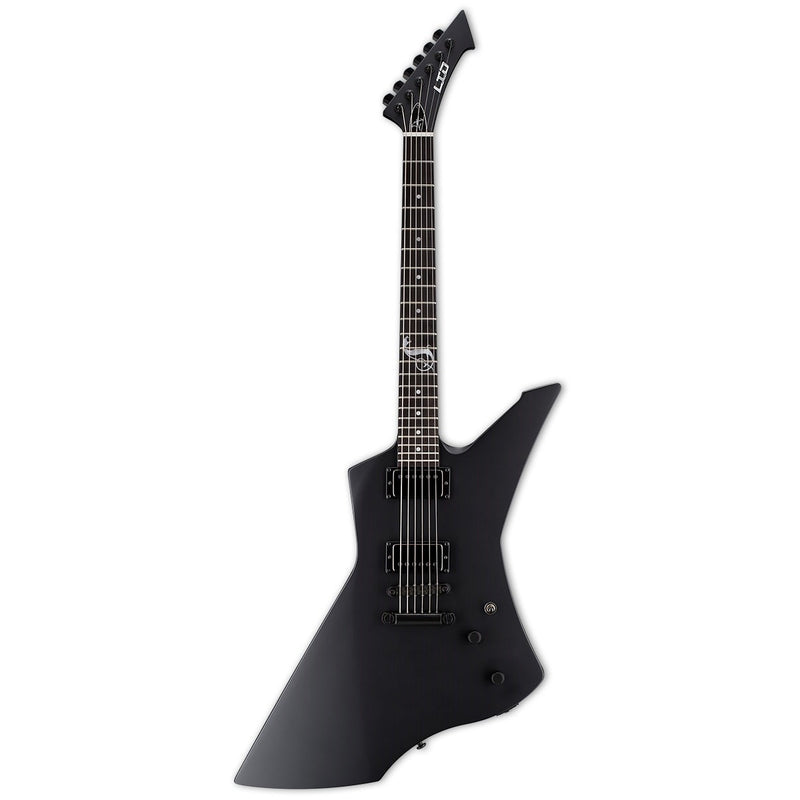 ESP LTD James Hetfield Signature Snakebyte Guitar w/ EMG JH Set Pickups & Hardshell Case - Black Satin