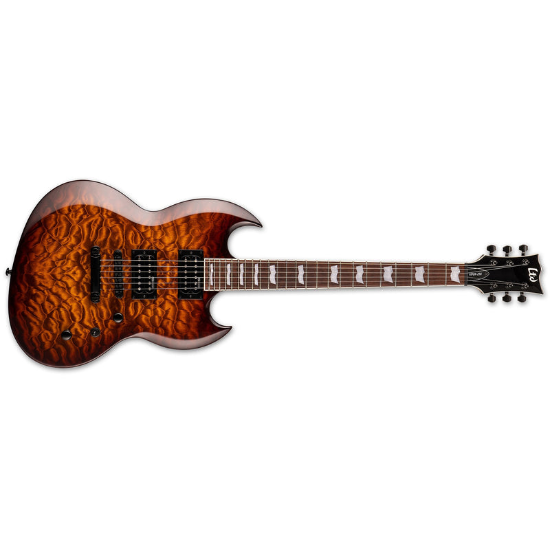 ESP LTD Viper-256 QM Guitar - Dark Brown Sunburst