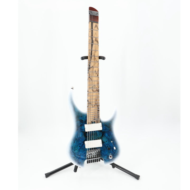 Legator Ghost G7FOD 7-String Headless Multiscale Guitar w/ Fishman Pickups and Gig Bag - Gloss Buckeye Arctic Blue