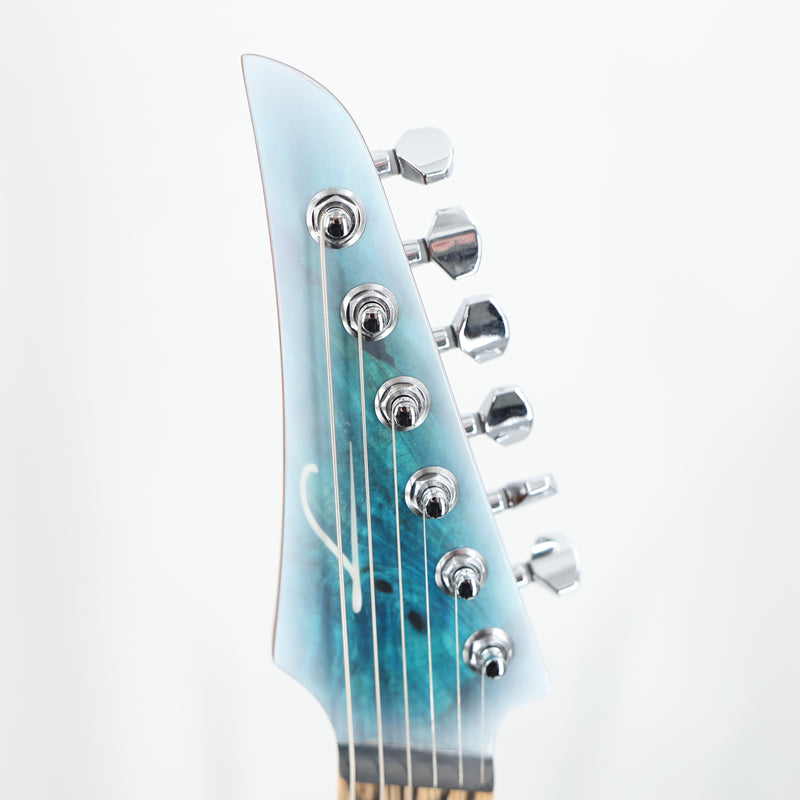 Legator Ninja N6FOD Multiscale Guitar w/ Gig Bag - Gloss Buckeye Arctic Blue