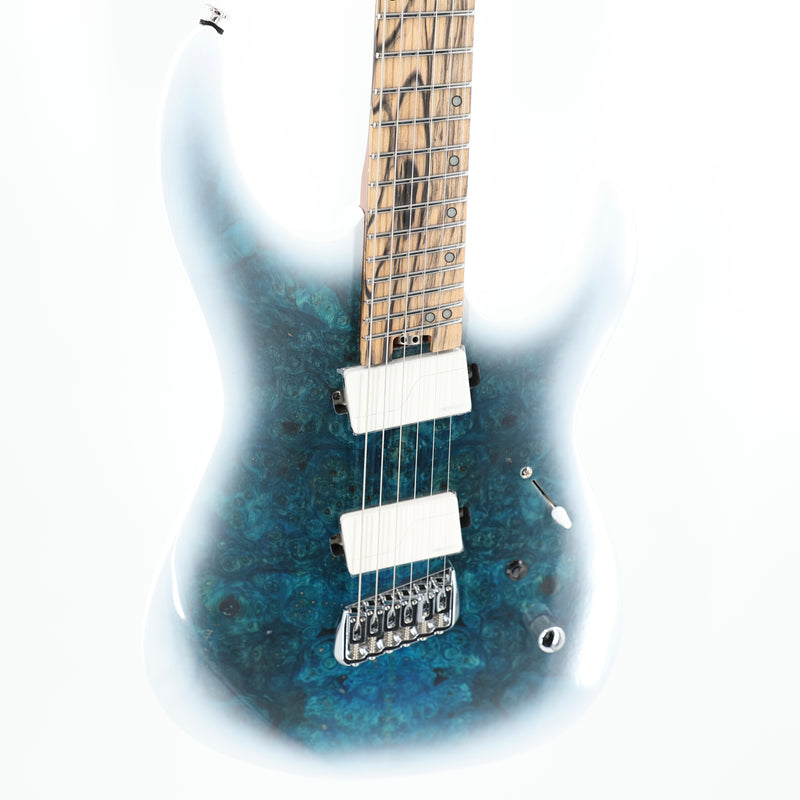 Legator Ninja N6FOD Multiscale Guitar w/ Gig Bag - Gloss Buckeye Arctic Blue