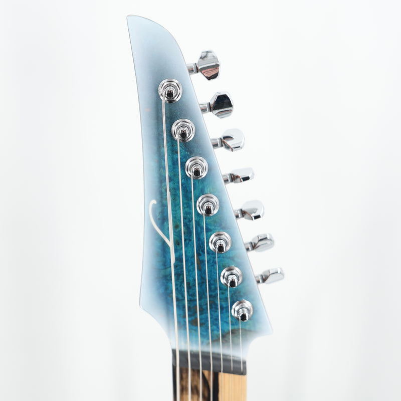 Legator Ninja N7FOD 7-String Multiscale Guitar w/ Fishman Pickups - Gloss Buckeye Arctic Blue