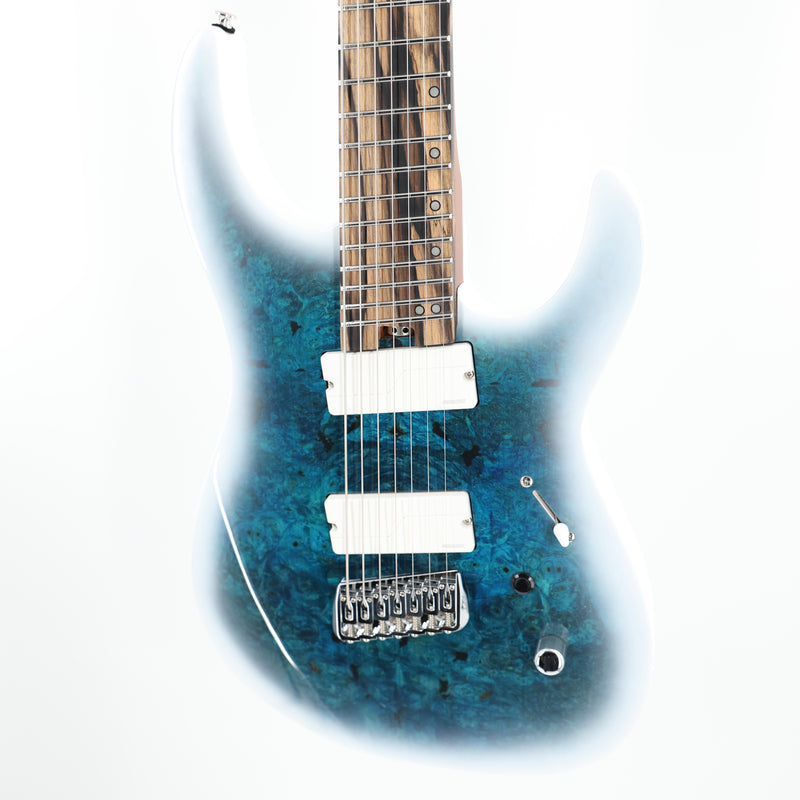 Legator Ninja N7FOD 7-String Multiscale Guitar w/ Fishman Pickups - Gloss Buckeye Arctic Blue