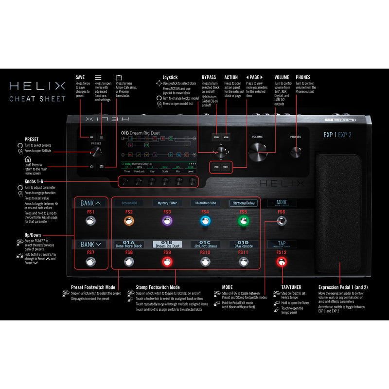 Line 6 Helix Guitar Multi-Effects Floor Processor - Platinum Edition