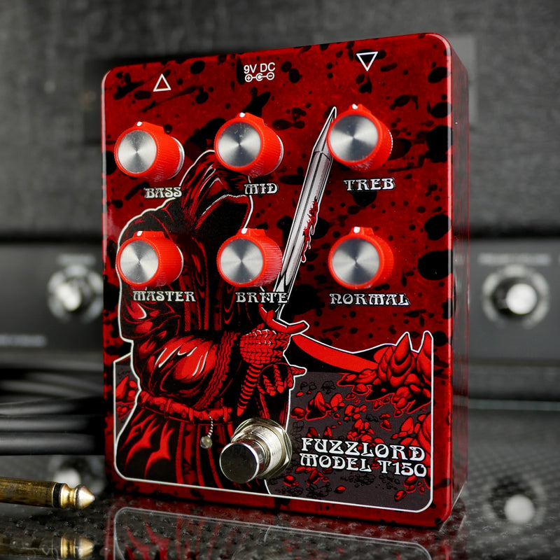 Fuzzlord Effects Model T150 Preamp Pedal - Limited Edition Red Splatter