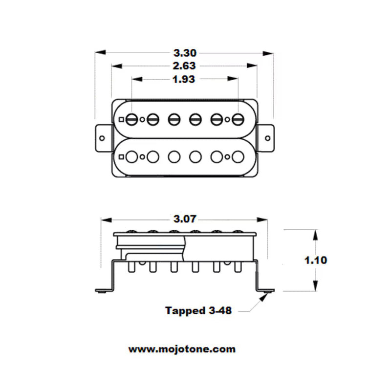 Mojotone 59 Clone Low Output Vintage Braid Humbucker Pickup Set - Nickel - S3PAF464-S-N