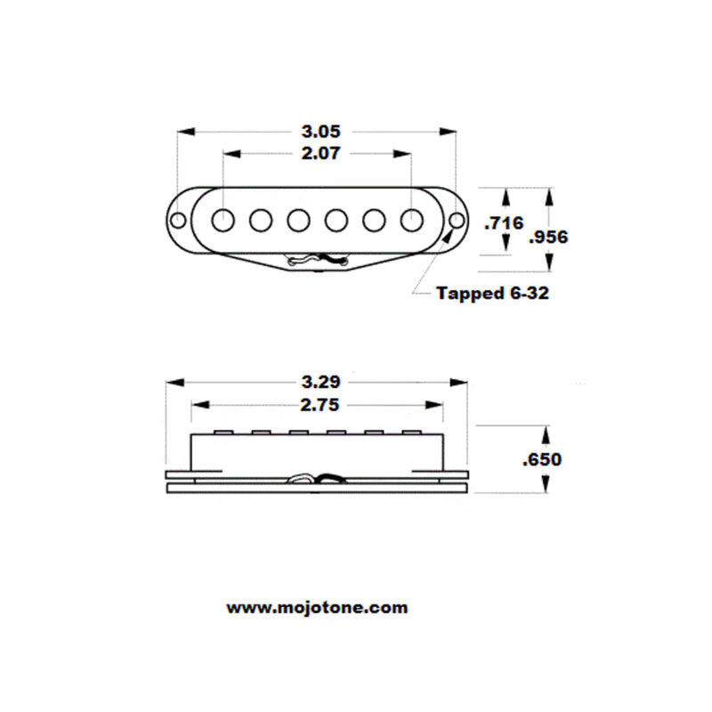 Mojotone 59 Clone Single Coil Strat Pickup Set - Aged White - S359S667-SMR-AWC