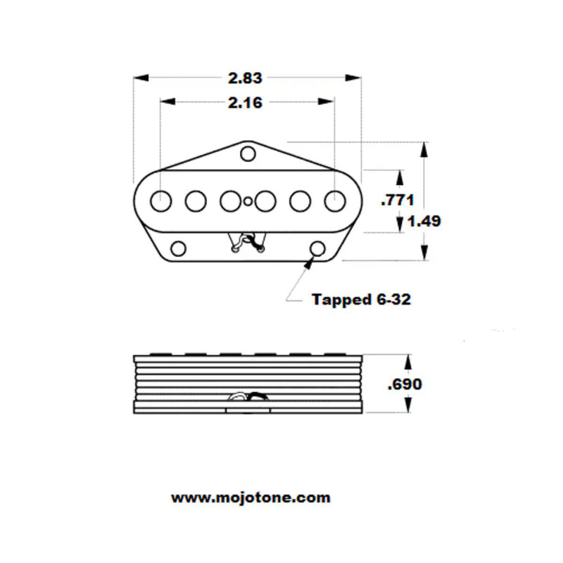 Mojotone Broadcaster Noiseless Tele Pickup Set - Nickel - S3BCQ391-SNC