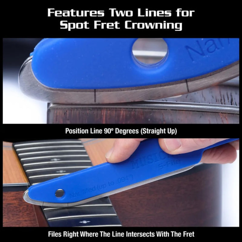 Music Nomad MN850 Diamond Coated, Safe Zone Fret Crowning File (S-File)