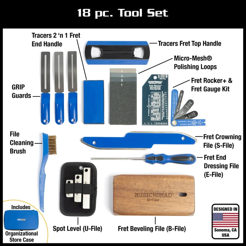 Music Nomad MN880 Premium Guitar Tech Fret Tool Set - 18 pcs