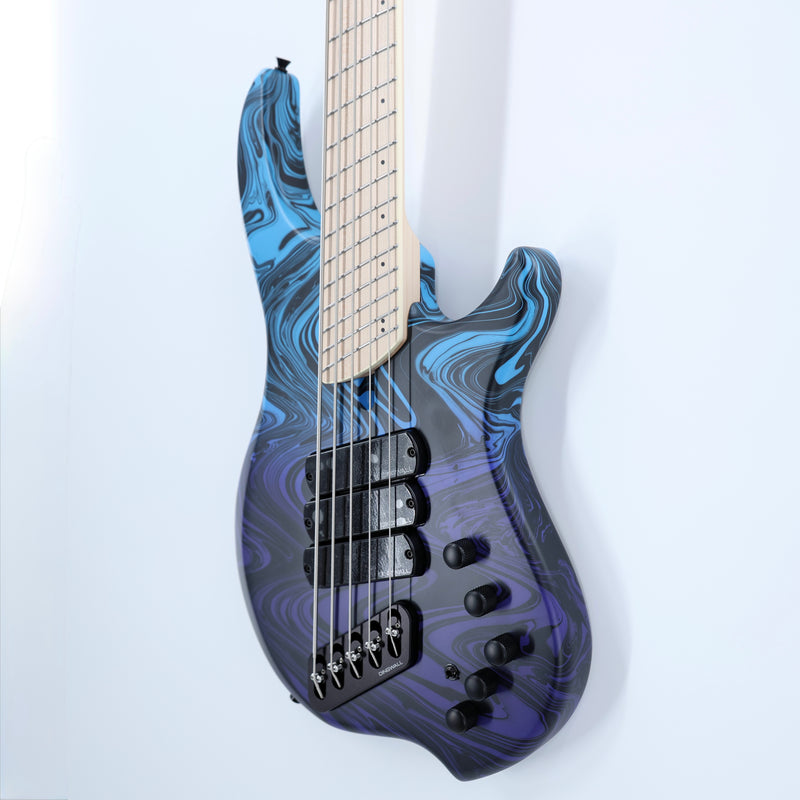 Dingwall NG3 Limited Edition Adam "Nolly" Getgood 5-String Multi-Scale Bass - 3-PU Purple Blue Fade Swirl w/Maple FB