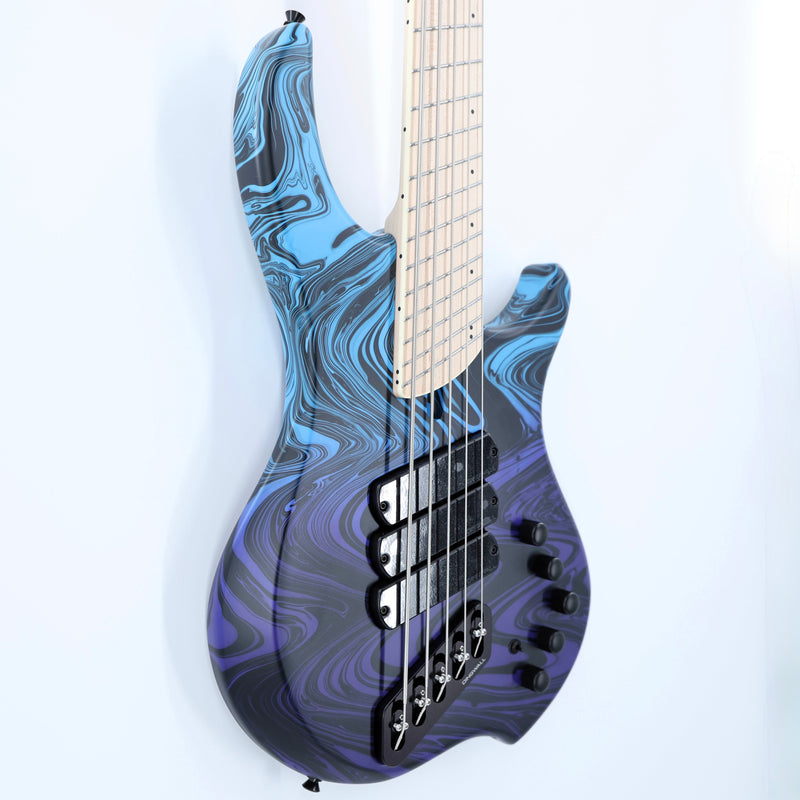 Dingwall NG3 Limited Edition Adam "Nolly" Getgood 5-String Multi-Scale Bass - 3-PU Purple Blue Fade Swirl w/Maple FB