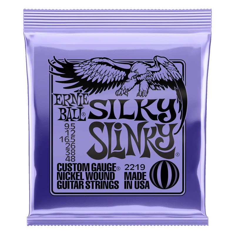 Ernie Ball P02219 Silky Slinky Nickel Wound Electric Guitar Strings 9.5-48 Gauge