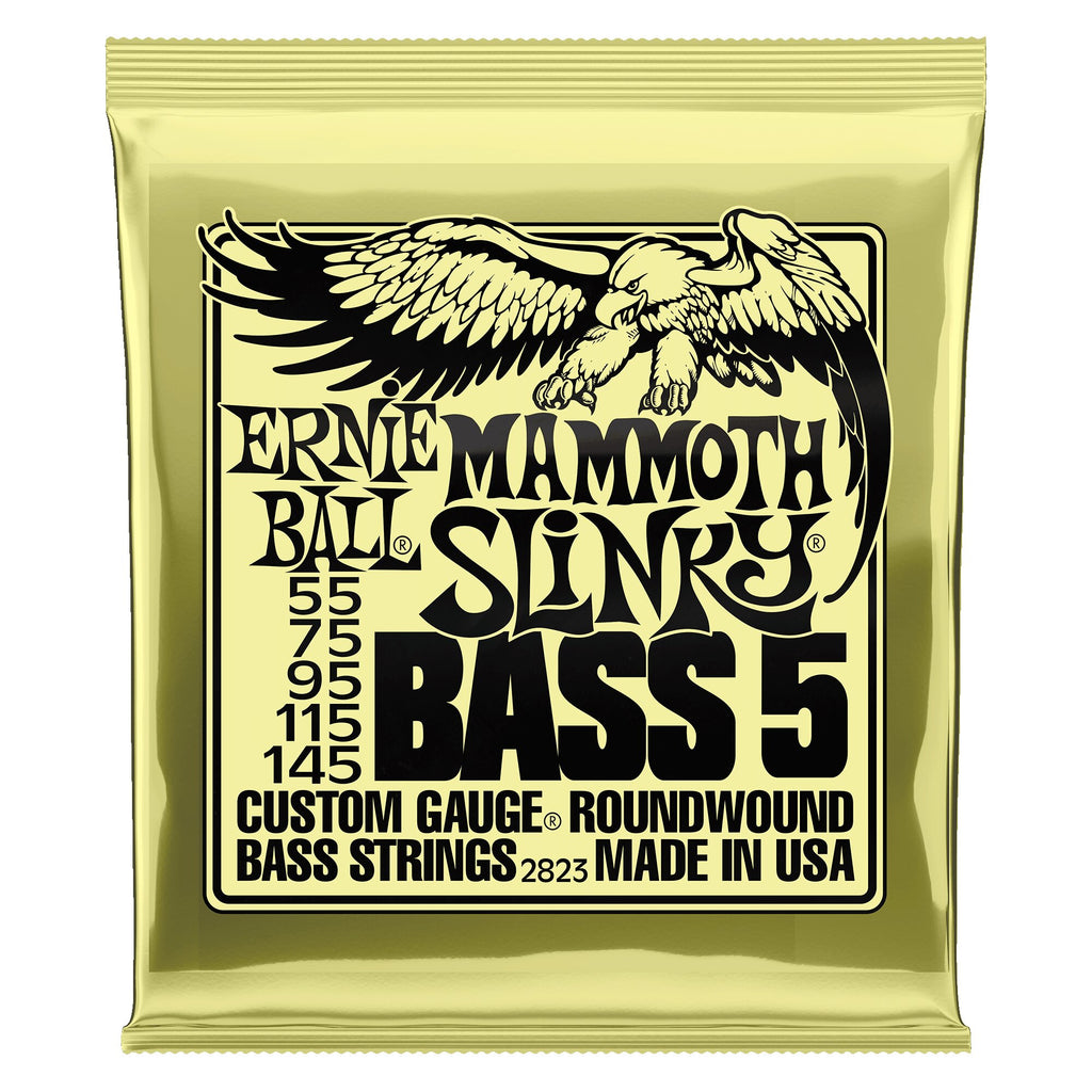 Ernie Ball P02823 5-String Bass Guitar Strings, Mammoth Slinky Gauge, 055 - 145