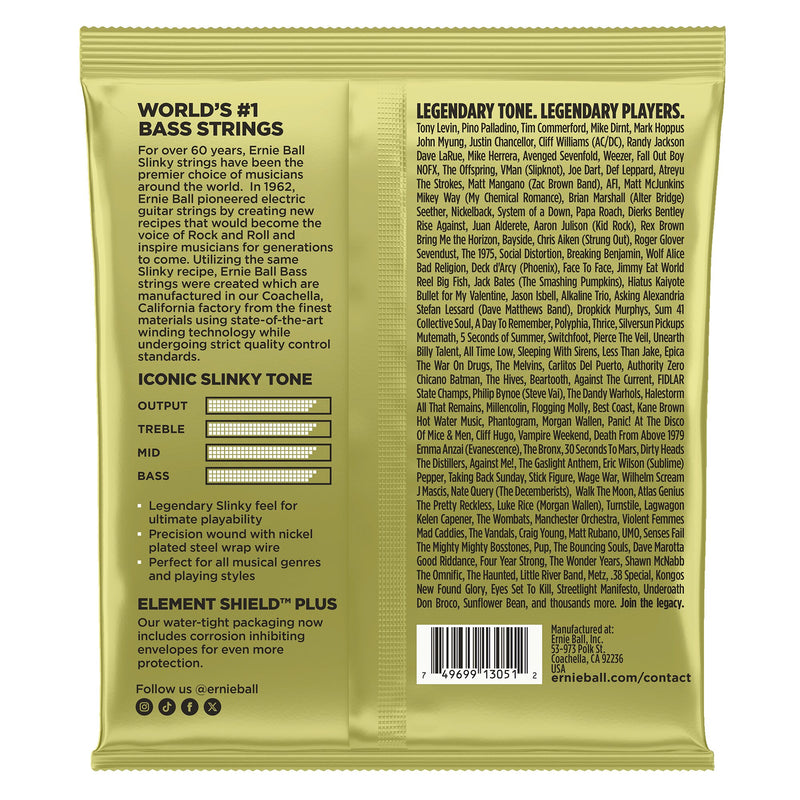Ernie Ball P02823 5-String Bass Guitar Strings, Mammoth Slinky Gauge, 055 - 145