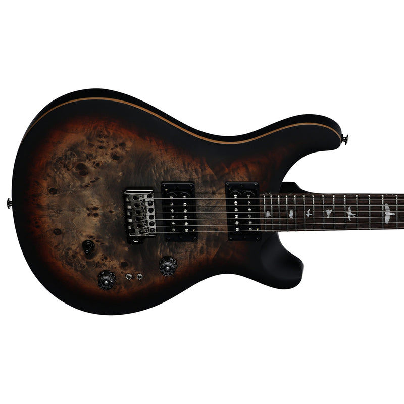 Paul Reed Smith SE Limited Edition "Exotic" Custom 24-08 Poplar Burl Guitar w/ Gig Bag - Charcoal Cherry Midnight Burst