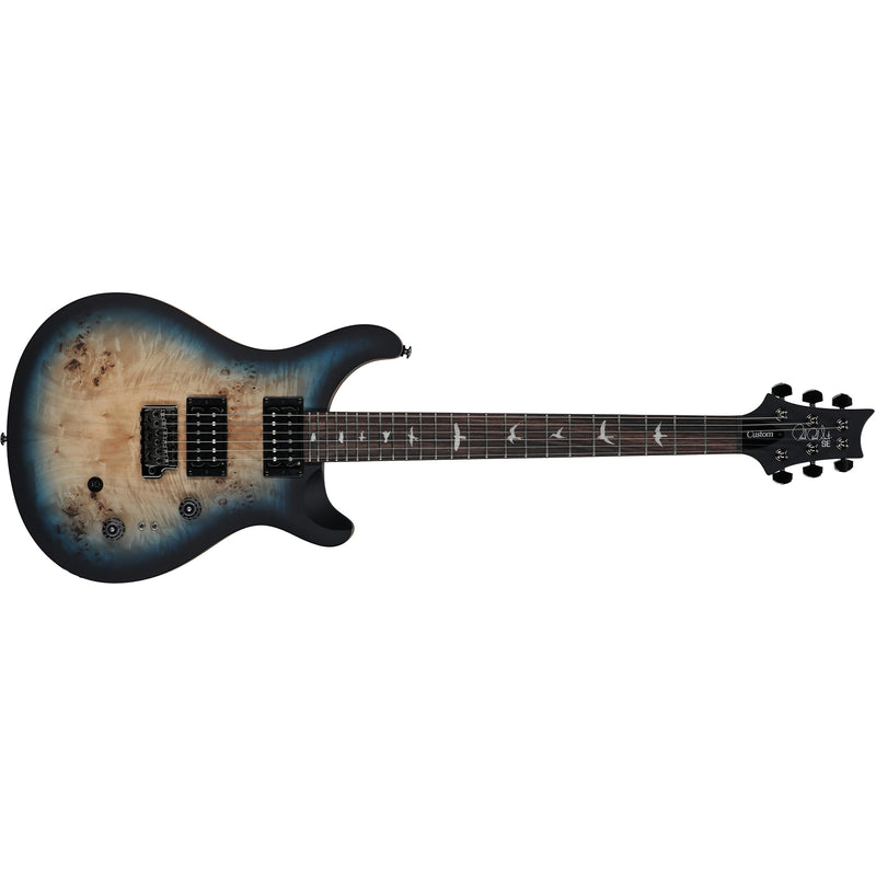 Paul Reed Smith SE Limited Edition "Exotic" Custom 24-08 Poplar Burl Guitar w/ Gig Bag - Lake Blue Midnight Burst