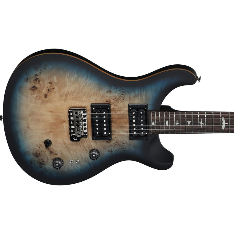 Paul Reed Smith SE Limited Edition "Exotic" Custom 24-08 Poplar Burl Guitar w/ Gig Bag - Lake Blue Midnight Burst