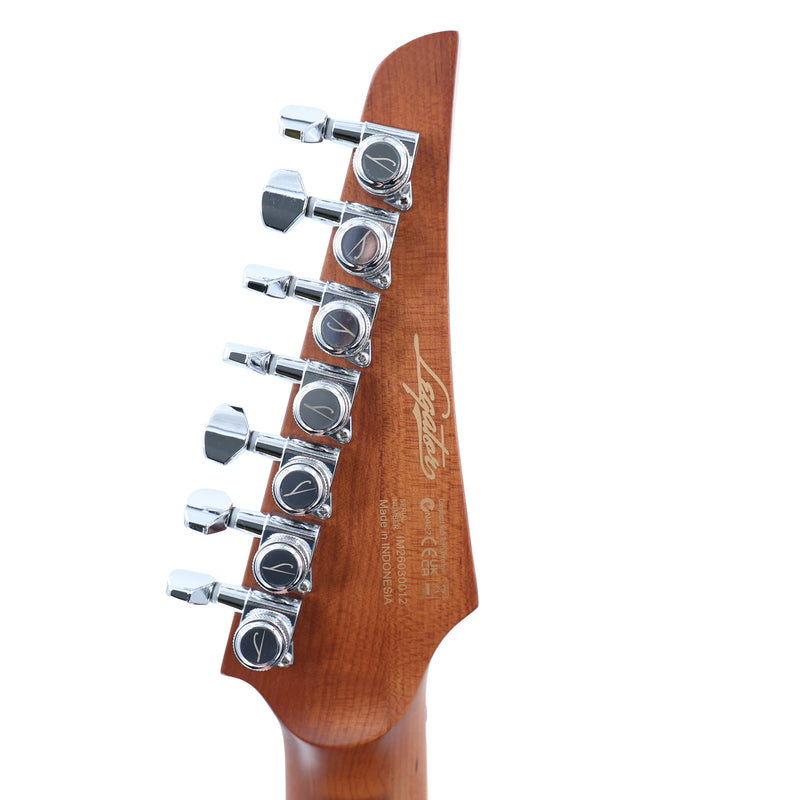 Legator Ninja N7FOD 7-String Multiscale Guitar w/ Fishman Pickups - Gloss Buckeye Arctic Blue