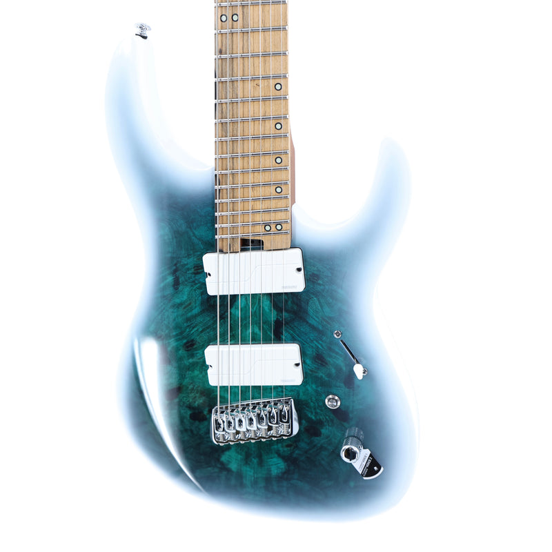 Legator Ninja N7FOD 7-String Multiscale Guitar w/ Fishman Pickups - Gloss Buckeye Arctic Blue