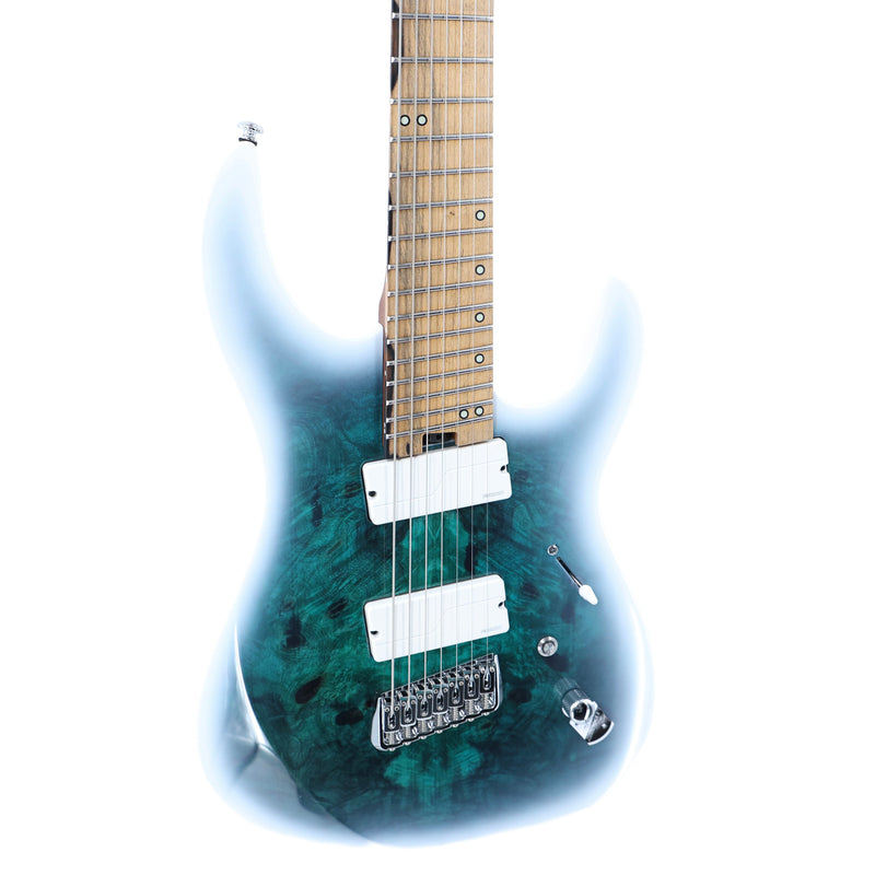 Legator Ninja N7FOD 7-String Multiscale Guitar w/ Fishman Pickups - Gloss Buckeye Arctic Blue