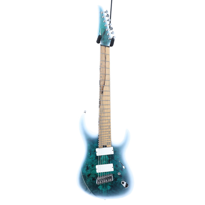 Legator Ninja N7FOD 7-String Multiscale Guitar w/ Fishman Pickups - Gloss Buckeye Arctic Blue