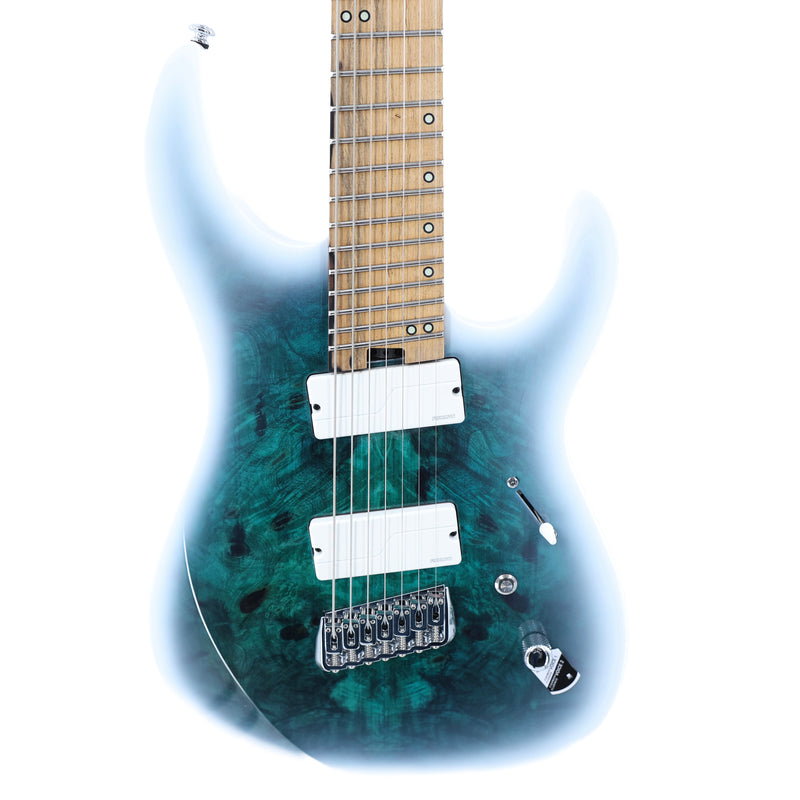 Legator Ninja N7FOD 7-String Multiscale Guitar w/ Fishman Pickups - Gloss Buckeye Arctic Blue