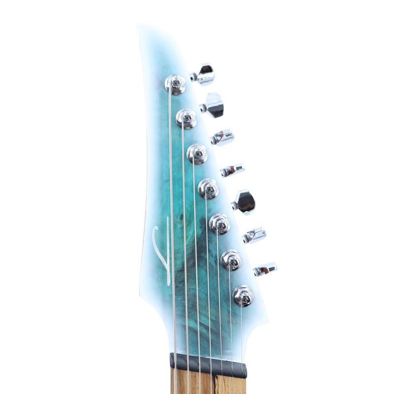 Legator Ninja N7FOD 7-String Multiscale Guitar w/ Fishman Pickups - Gloss Buckeye Arctic Blue
