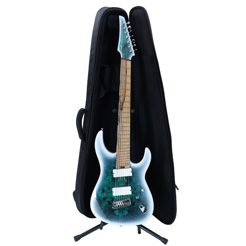 Legator Ninja N7FOD 7-String Multiscale Guitar w/ Fishman Pickups - Gloss Buckeye Arctic Blue