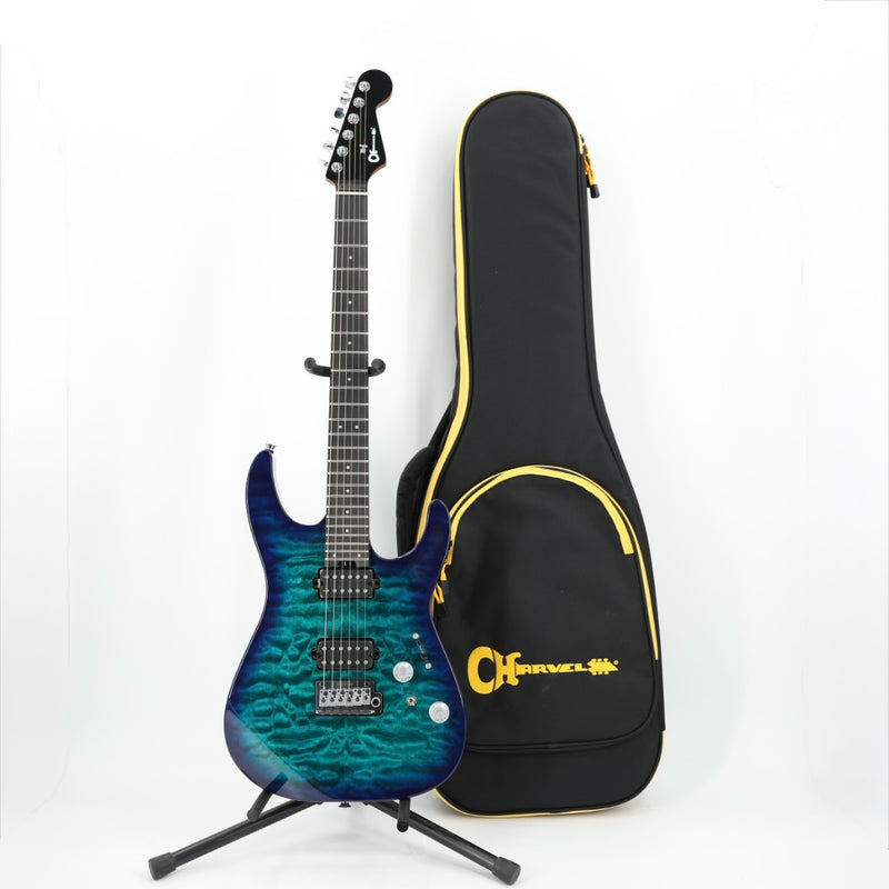 Charvel Pro-Mod Plus DK24 HH 2PT EB QM Guitar w/ Seymour Duncan Pickups & Gig Bag - Chlorine Burst