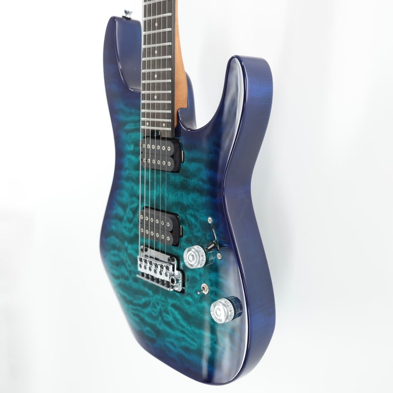 Charvel Pro-Mod Plus DK24 HH 2PT EB QM Guitar w/ Seymour Duncan Pickups & Gig Bag - Chlorine Burst
