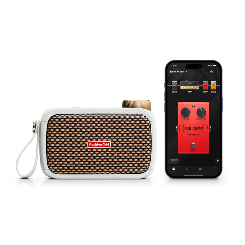 Positive Grid Spark GO Pearl 5-Watt Ultra-portable Smart Guitar Amp & Bluetooth Speaker