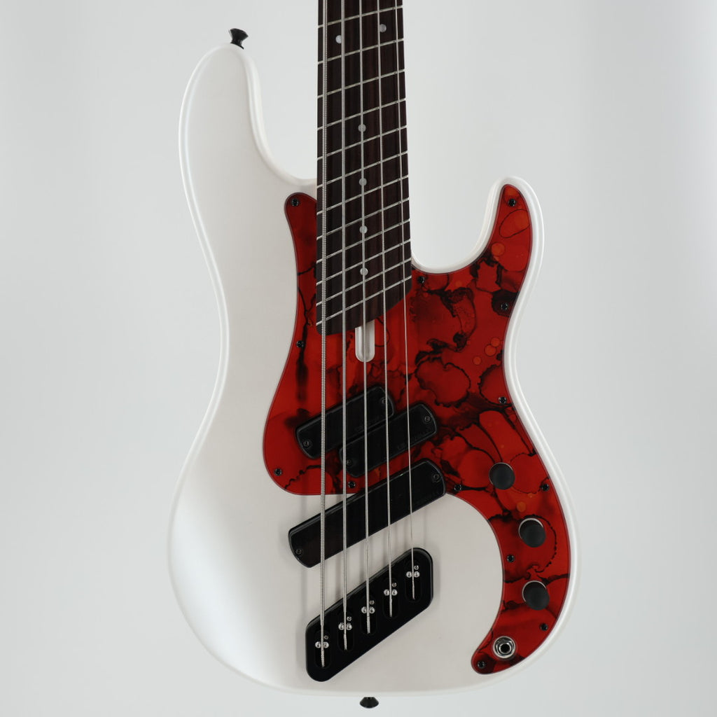 Dingwall SP1 5 Multi-Scale 5-String Bass w/ Padded Gig Bag - Matte Ducati Pearl White