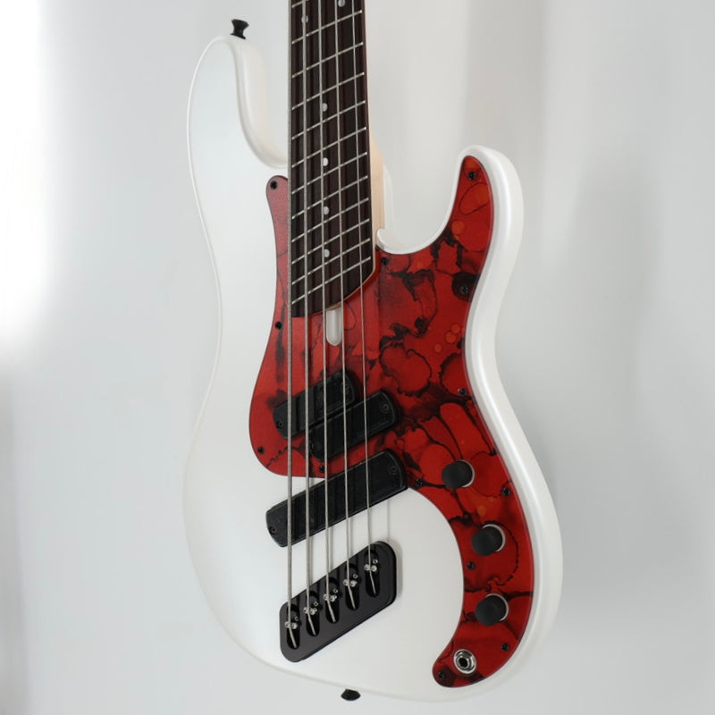 Dingwall SP1 5 Multi-Scale 5-String Bass w/ Padded Gig Bag - Matte Ducati Pearl White