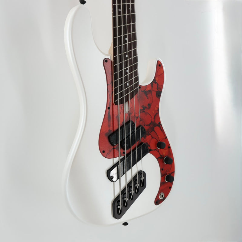 Dingwall SP1 5 Multi-Scale 5-String Bass w/ Padded Gig Bag - Matte Ducati Pearl White