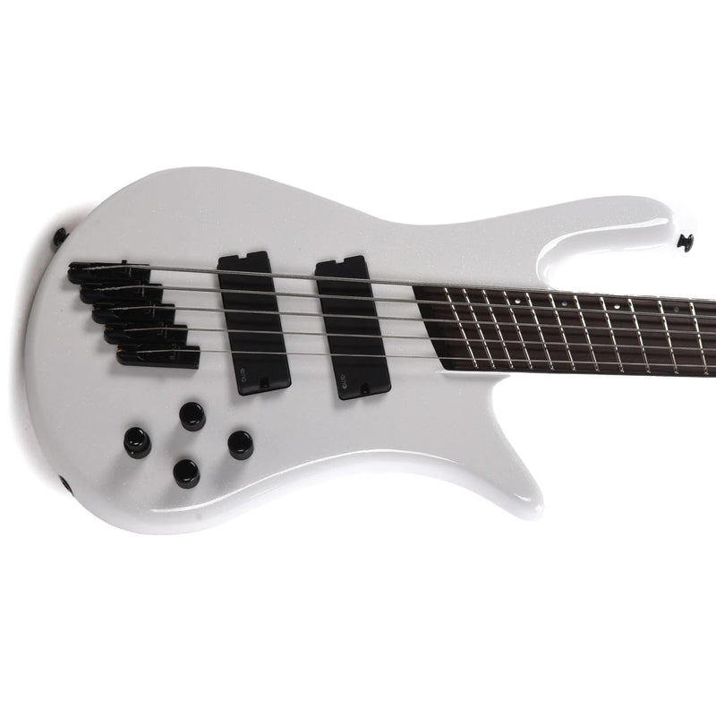 Spector NSDM5WH NS Dimension HP 5 String Multi-Scale Bass w/ EMG Pickups & Darkglass Preamp - White Sparkle Gloss