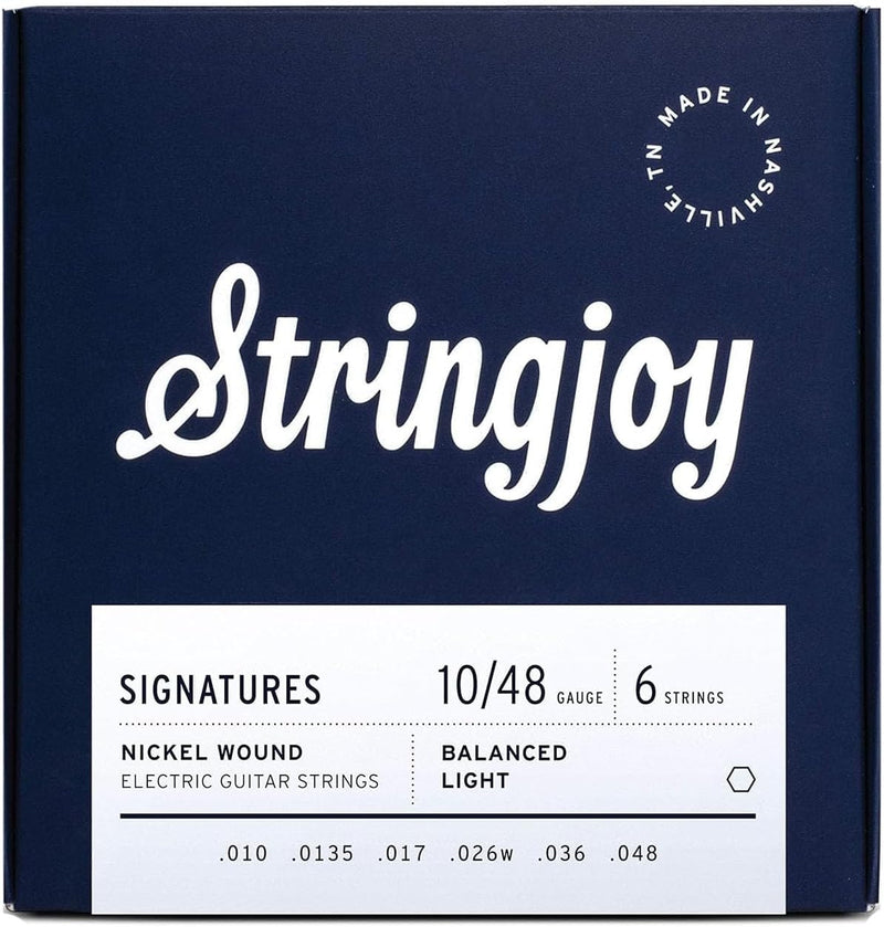 Stringjoy Signatures Balanced Light Gauge (10-48) Nickel Wound Electric Guitar Strings