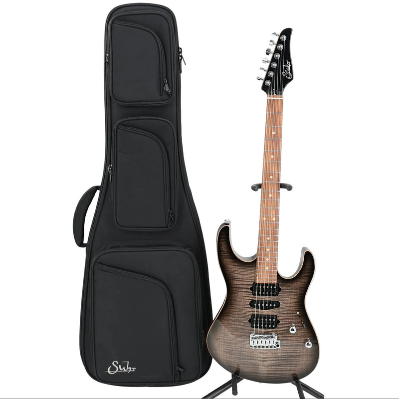 Suhr Modern Plus HSH Guitar w/ Pau Ferro Fingerboard - Trans Charcoal Burst