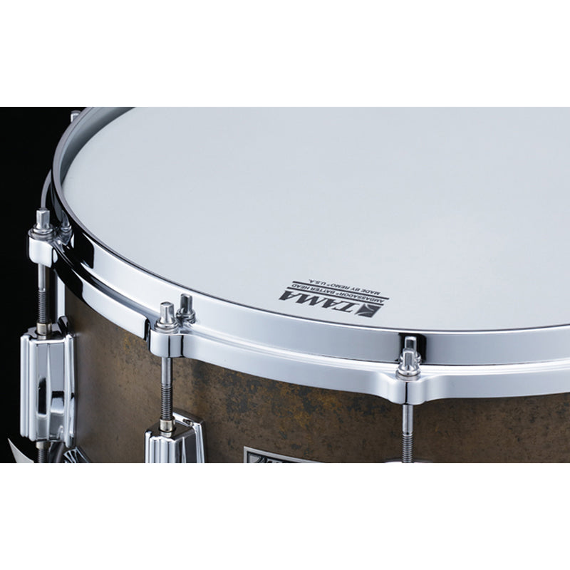 Tama 50th Mastercraft Bell Brass Snare Drum "The Terminator" - 6.5 inches x 14 inches, Aged Verdigris Patina