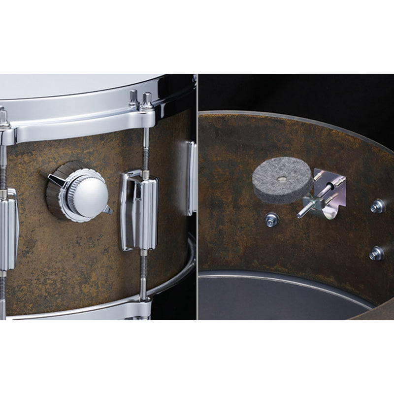 Tama 50th Mastercraft Bell Brass Snare Drum "The Terminator" - 6.5 inches x 14 inches, Aged Verdigris Patina