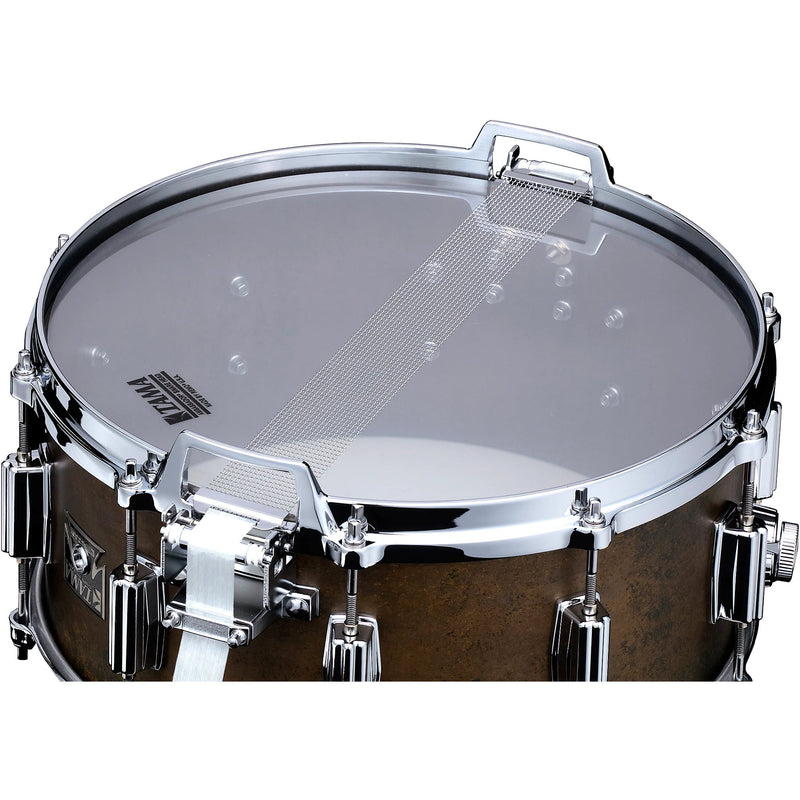 Tama 50th Mastercraft Bell Brass Snare Drum "The Terminator" - 6.5 inches x 14 inches, Aged Verdigris Patina