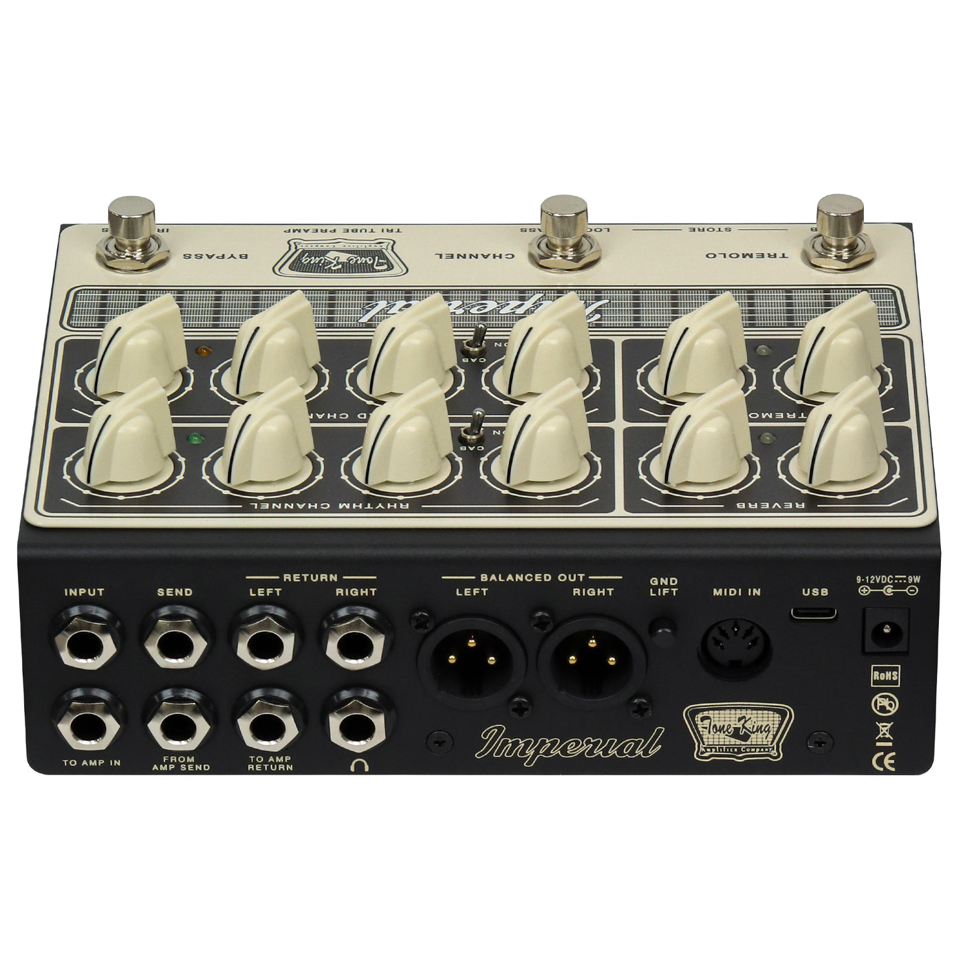 2 channel preamp pedal Tone King Imperial Preamp Tri Tube Pedal