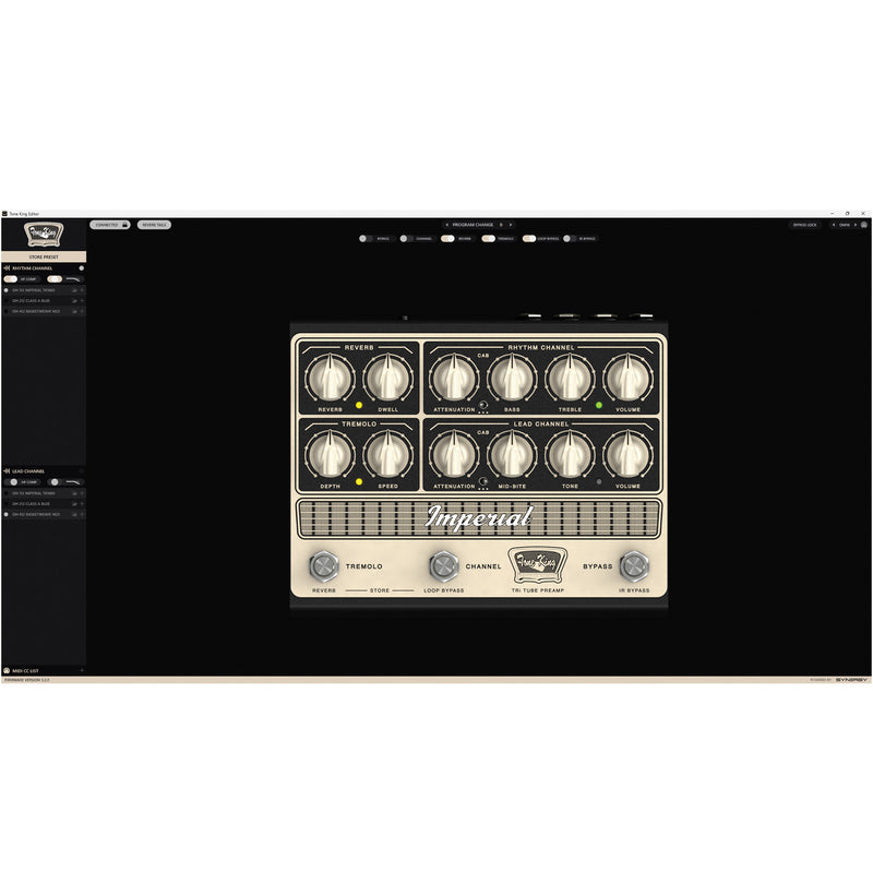 Tone King Imperial 2-Channel All-Tube Preamp Pedal w/ Cab and Amp Sim and IRs