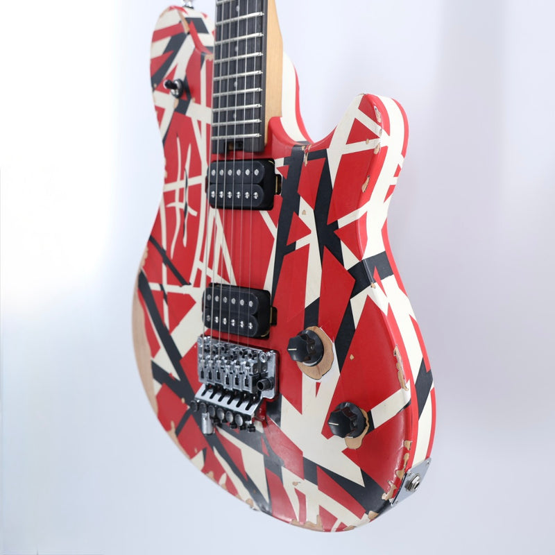 EVH Limited Edition Wolfgang Special Striped Series Guitar w/ Gig Bag - Red Black and White Aged