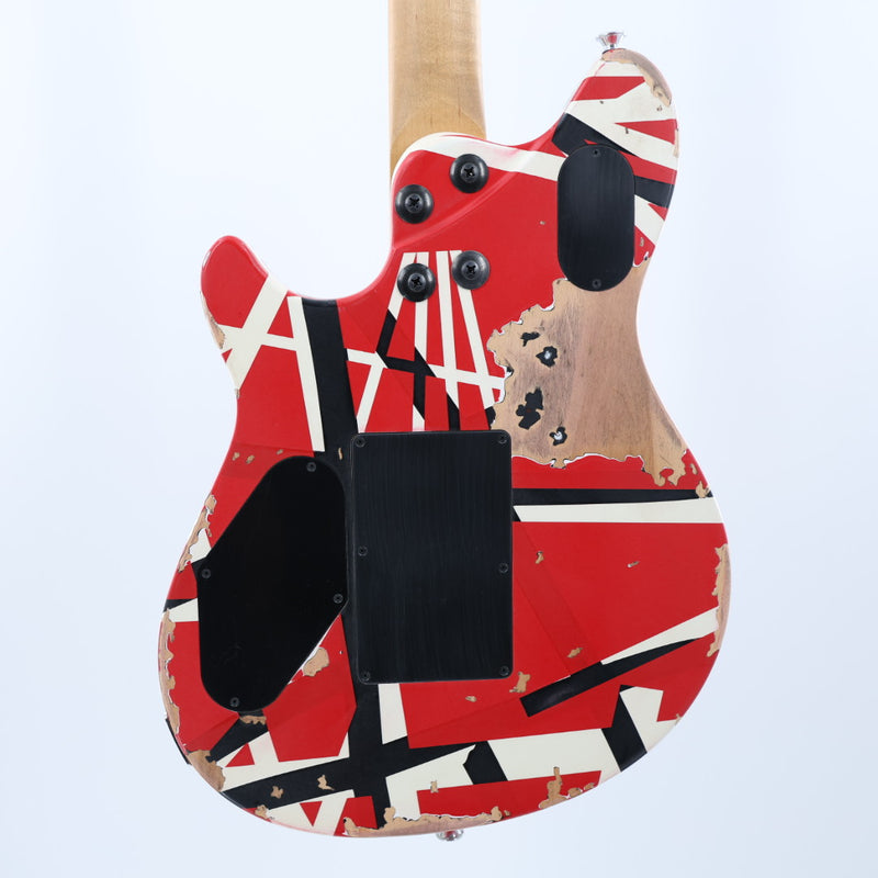 EVH Limited Edition Wolfgang Special Striped Series Guitar w/ Gig Bag - Red Black and White Aged