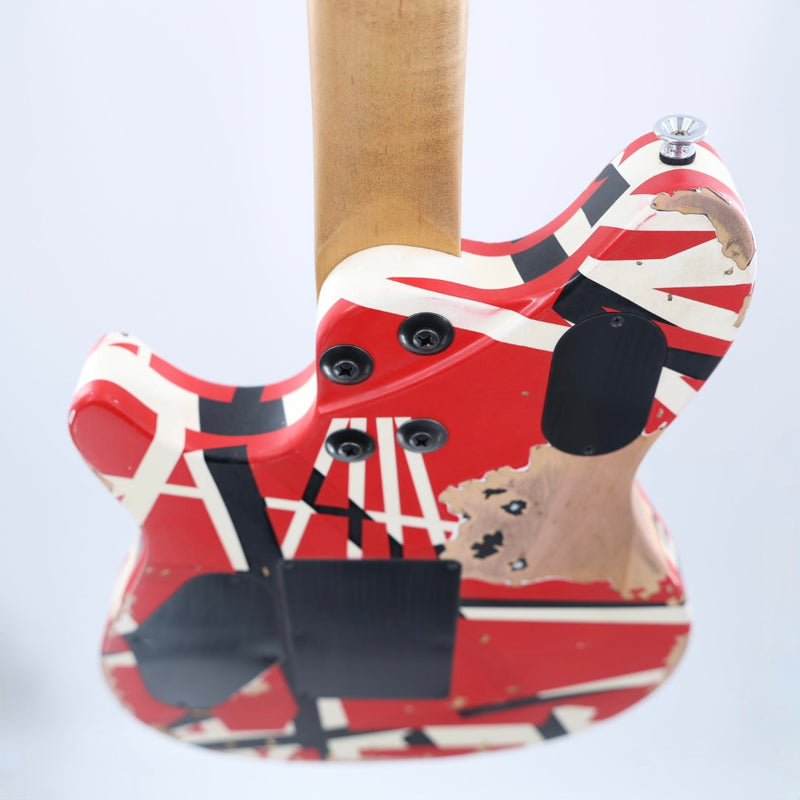 EVH Limited Edition Wolfgang Special Striped Series Guitar w/ Gig Bag - Red Black and White Aged