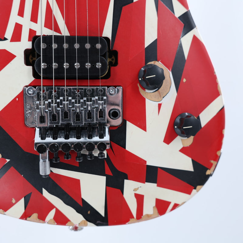 EVH Limited Edition Wolfgang Special Striped Series Guitar w/ Gig Bag - Red Black and White Aged