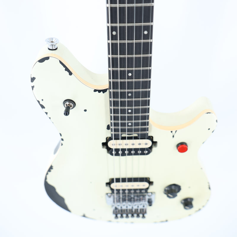 EVH Limited Edition Wolfgang Special Striped Series Guitar w/ Gig Bag - Distressed Ivory