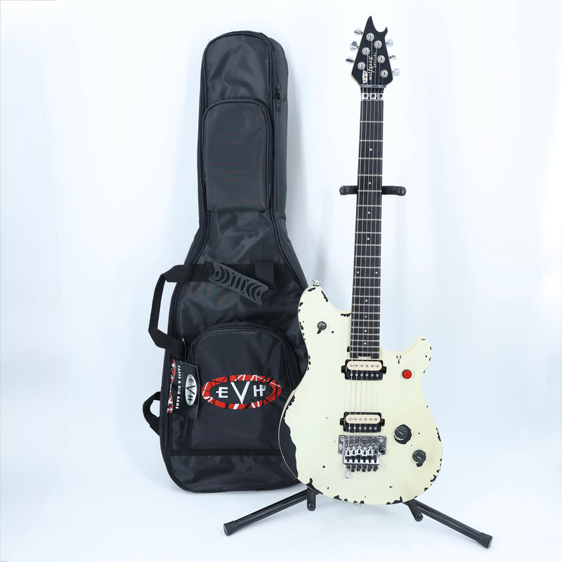 EVH Limited Edition Wolfgang Special Striped Series Guitar w/ Gig Bag - Distressed Ivory
